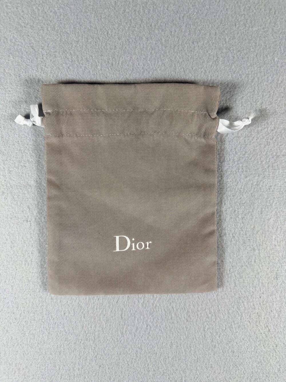 Authentic Dior Taupe Drawstring Dust Bag Small